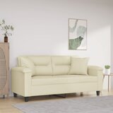  Dvosjed s ukrasnim jastucima boja Krem 140 cm umjetna koža | shoptok.hr