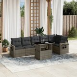 vidaXL 7-dijelni set vrtnih sofa sivi od poliratana | shoptok.hr