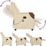  Električni masažni naslonjač od tkanine krem | shoptok.hr