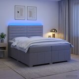  LED okvir za krevet s madracem Svjetlosiva 200 x 200 cm Tkanina | shoptok.hr