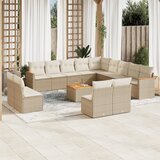Maison Chic Seti vrtnega pohištva - Vrtna garnitura - Vrtni pohištvo set 14-delna z blazinami bež poli ratan, (21810178) | Shoptok.si