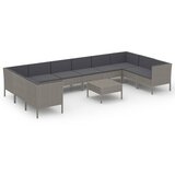 The Living Store Vrtna sedežna garnitura 11-delna z blazinami poli ratan siva - Vrtna Sedežna Garnitura, (21461619) | Shoptok.si