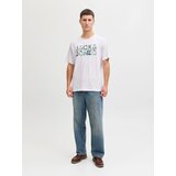 Jack & Jones Majica 'JJEJEFF' zelena / temno zelena / bela / off-bela | Shoptok.si
