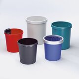 Helit koš za papir, iz umetne mase, prostornina 45 l, VxØ 480 x 390 mm, svetlo siv, de 2 kosa | Shoptok.si