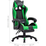 In Racing stol z oporo za noge zeleno in črno umetno usnje | Shoptok.si
