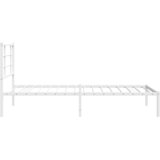  Metalni okvir za krevet s uzglavljem bijeli 100x190 cm | shoptok.hr