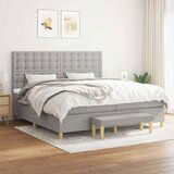  Box spring postelja z vzmetnico svetlo siva 200x200 cm blago, (20900843) Cene