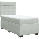 Box spring krevet s madracem svjetlosivi 80 x 200 cm baršunasti | shoptok.hr