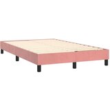 vidaXL Box spring postelja z vzmetnico roza 120x200 cm žamet | Shoptok.si
