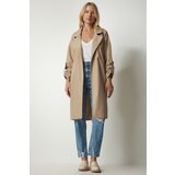  Women's Beige Belted Seasonal Trench Coat | Shoptok.si