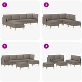  Set namještaja za dnevni boravak 6 pcs Sivosmeđa Tkanina | shoptok.hr