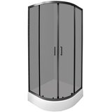 AQUAART tuš kabina madera 80R- polukružna s kadom 80x80x204 cm | shoptok.hr