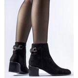 Gemre Black ankle boots with chain eco-suede Fenughedu | Shoptok.si