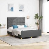  Krevetna konstrukcija Tamno siva 140 x 190 cm tkanina | shoptok.hr