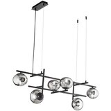  Ondaluce - Visilica na sajli JEWEL 6xE14/10W/230V crna/zadimljeno staklo | Eponuda.com