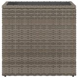  Vrtni stol sa staklenom pločom sivi 58x27,5x55 cm od poliratana | shoptok.hr