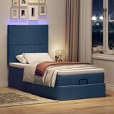 vidaXL Otomanski posteljni okvir z vzmetnico moder 90x190 cm blago, (21607794) | Shoptok.si