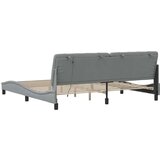  Posteljni okvir z LED brez vzmetnice svetlo siv 200x200cm blago, (21790768) | Shoptok.si