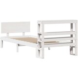  Posteljni okvir z vzglavjem bel 75x190 cm trdna borovina, (21292329) | Shoptok.si