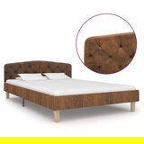 Maison Chic Posteljni okvir - Dvoposteljna postelja - Zakonska postelja rjav iz umetnega semiš usnja 120x200 cm-J14878, (21774135) | Shoptok.si