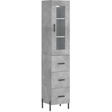 vidaXL Visoka komoda siva betona 34 5x34x180 cm od konstruiranog drva | shoptok.hr
