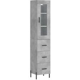 vidaXL Visoka omara betonsko siva 34,5x34x180 cm inženirski les | Shoptok.si