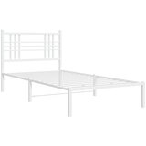  Metalni okvir za krevet s uzglavljem bijeli 100x200 cm | shoptok.hr