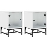 vidaXL Noćni ormarići sa staklenim vratima 2 kom bijeli 35x37x50 cm | shoptok.hr
