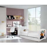 ADRK Otroka postelja PEPE PLANE z ograjico in predalom 160x80 cm - BELA | Shoptok.si