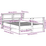 vidaXL Okvir kreveta bez madraca bijeli 140 x 190 cm masivna borovina | shoptok.hr
