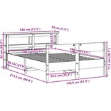vidaXL Posteljni okvir z vzglavjem bel 140x190 cm trdna borovina, (21304138) | Shoptok.si