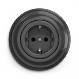  Kliklap - Retro kućna utičnica sa okvirom SCHUKO 230V/16A, antracit | Eponuda.com