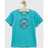 Columbia Otroška kratka majica Mirror Creek Short Sleeve Graphic Shirt turkizna barva