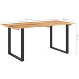 vidaXL blagovaonski stol 160 x 80 x 76 cm od masivnog bagremovog drva | shoptok.hr