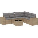  7-dijelni set vrtnih sofa od poliratana s jastucima bež | shoptok.hr