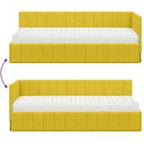 vidaXL Kotna postelja z vzmetnico z vzglavjem Rumena 80 x 200 cm Žamet | Shoptok.si
