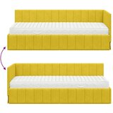 vidaXL kutni okvir kreveta s madracem žuta 80 x 200 cm baršun | shoptok.hr