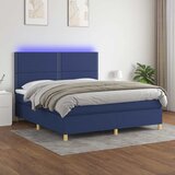 box spring s madracem LED plavi 180x200 cm od tkanine | shoptok.hr
