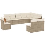  The Living Store Vrtna sedežna garnitura 10-delna z blazinami bež poli ratan - Vrtna Sedežna Garniture, (21452346) | Shoptok.si