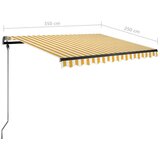  Tenda na ručno uvlačenje s LED svjetlom 350x250 cm žuto-bijela | shoptok.hr