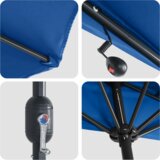 vidaXL Vrtni dežnik Modra 294 x 150 x 223 cm blago | Shoptok.si