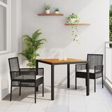 vidaXL Set namještaja za objedovanje 3-dijelni Crna Drvo Izdržljivo | shoptok.hr