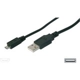 Digitus USB kabel USB 2.0 USB-A vtič\, USB-mikro-B vtič 1.00 m črna AK-300127-010-S, (20421606) | Shoptok.si
