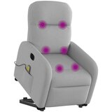 vidaXL Električni masažni naslanjač s funkcijo vstajanja siv blago | Shoptok.si