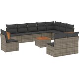  The Living Store Vrtna sedežna garnitura 11-delna z blazinami siv poli ratan - Vrtna Sedežna Garniture, (21463455) | Shoptok.si