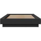 vidaXL Posteljni okvir z LED lučkami črn 100x200 cm inženirski les | Shoptok.si