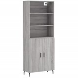 Maison Chic Visoka Komoda - Predalnik siva sonoma 69,5x34x180 cm inženirski les, (21721638) | Shoptok.si