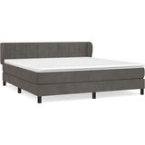  Box spring postelja z vzmetnico temno siva 160x200 cm žamet, (20895034) | Shoptok.si
