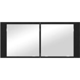  LED Ogledalo s Ormarom s policom Crni hrast 100 x 12 x 45 cm | shoptok.hr