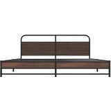  Metalni okvir kreveta bez madraca smeđa boja hrasta 193x203 cm | shoptok.hr